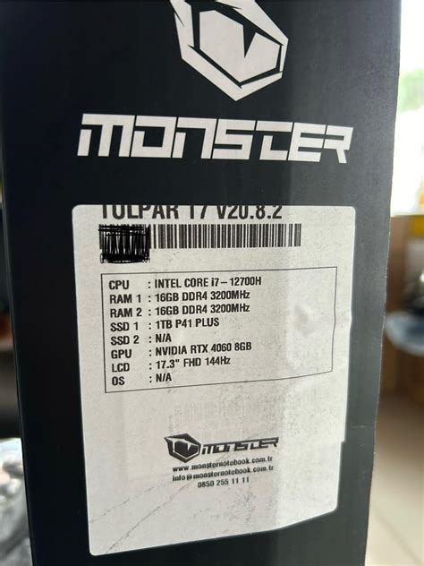 SIFIR MONSTER TULPAR T7 V20 8 2 Dizüstü Bilgisayar 1682159464