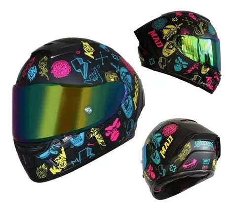 Capacete De Motocicleta Multicolorido Kov Aircut Smash Mica Iridium