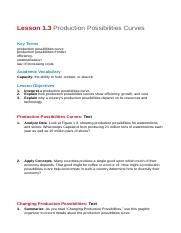 Ngss Econ T L Crn Copy Doc Lesson Production Possibilities