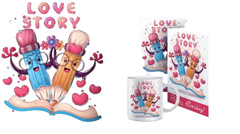 Love Story Poster And Merchandising Pretty Story Vector Vector, Pretty ...