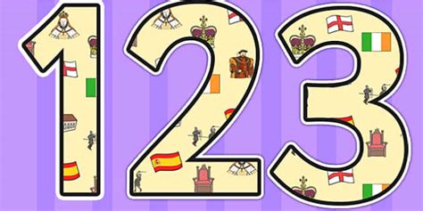 Free Elizabeth I Themed Display Numbers Twinkl