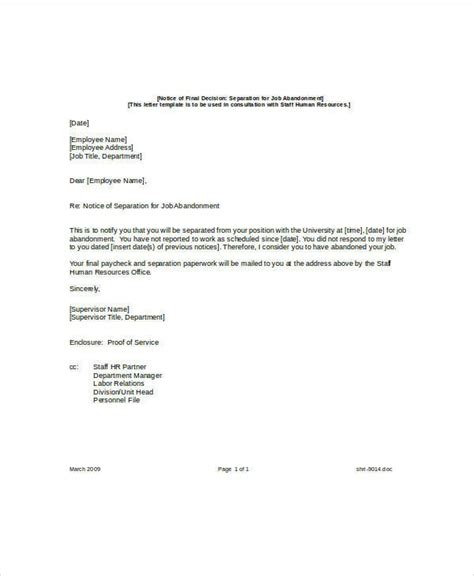 Termination Letter Template Shrm