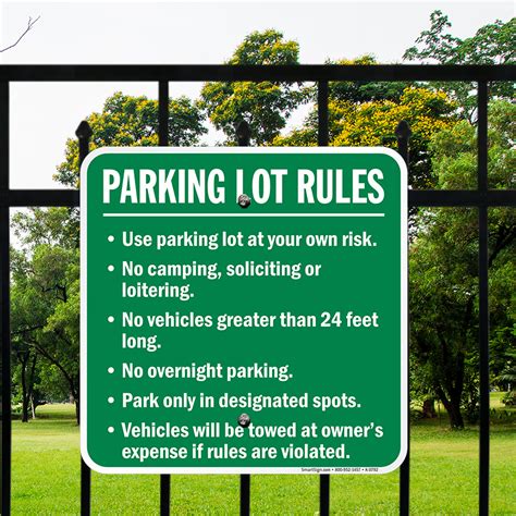 Parking Lot Rules Sign - Use At Your Own Risk, No Camping, SKU: K-0792