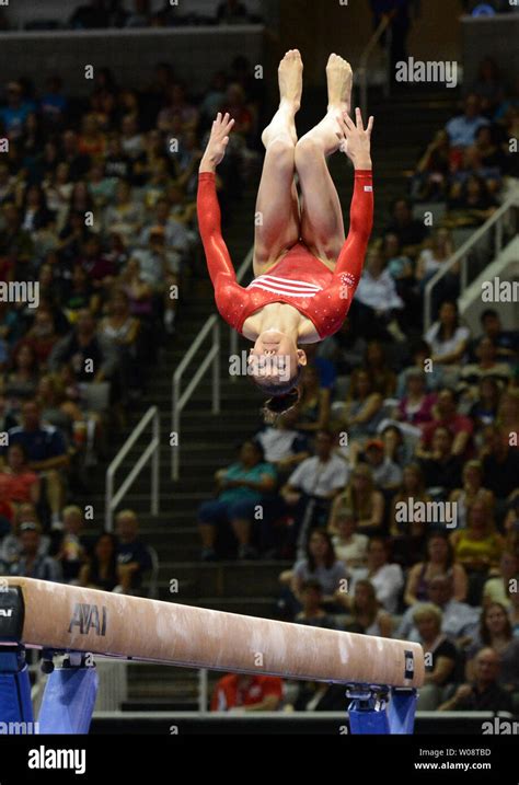 Kyla Ross Performs On The Beam At The Us Olympic Trials In Gymnastics