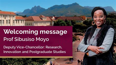 Prof Sibusiso Moyo Postgraduate Welcoming Message Youtube