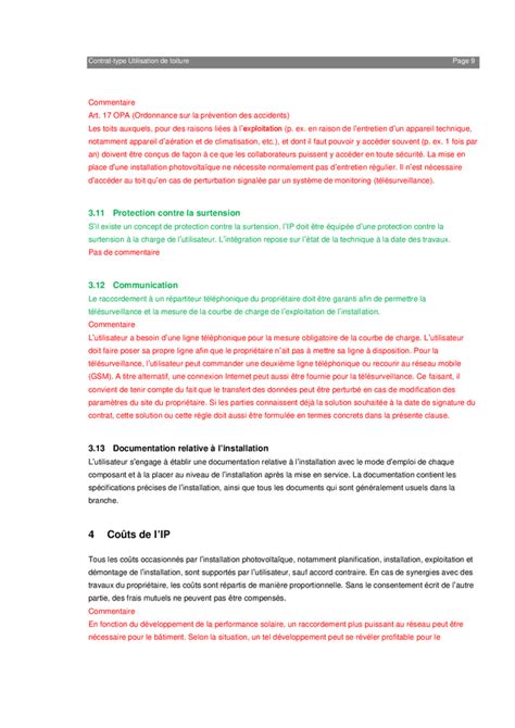 Modele Contrat Une Toiture Pour L Exploitation D Une Installation