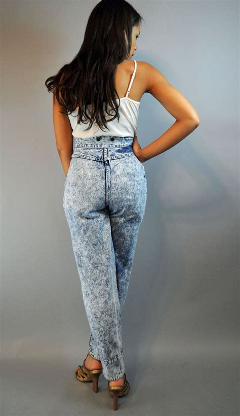 S High Waist Jeans Acid Wash Jeans Vintage Denim Harem Jeans Etsy