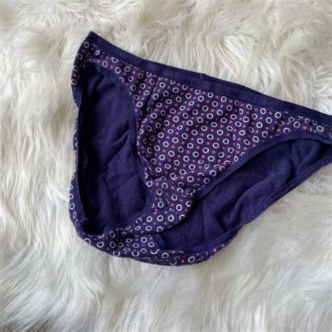 Victorias Secret Dark Purple And Pink Polka Dot High Waisted Bikini