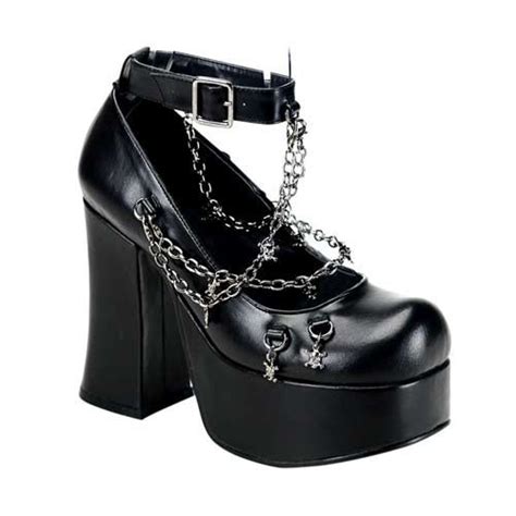 Charade Strap Chain Heels Goth Shoes Gothic Shoes Demonia Shoes