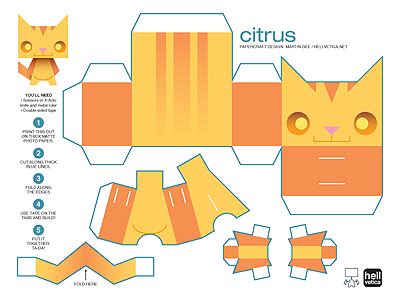 paper craft: NEW 278 PAPERCRAFT TEMPLATE CAT