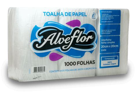 Papel Toalha Interfolha Celulose Alveflor Dobras Rrlimp Br