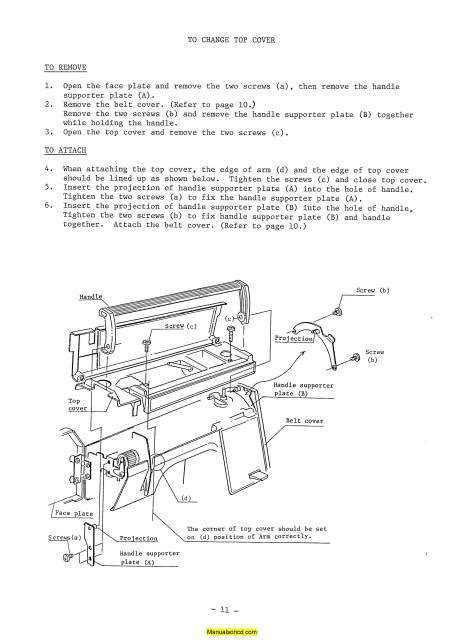 New Home Janome Sewing Machine Service Manual