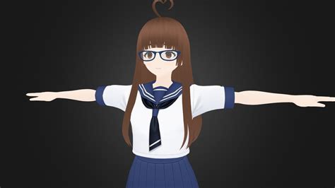 3d Anime Character Girl For Blender 26 Buy Royalty Free 3d Model By