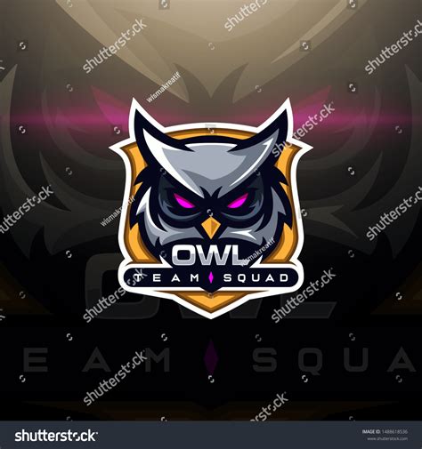 Owl Head Gaming Logo Esport Stock Vector Royalty Free