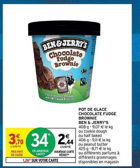 Offre Pot De Glace Chocolat Fudge Brownie Ben Jerry S Chez