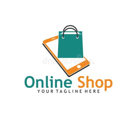 MobileOnline Shop Logo Designs Template. Shopping Logo Vector Icon Illustration Design. Shopping ...