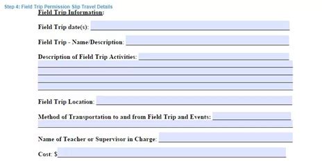 Field Trip Permission Slip Form Fillable And Printable Template