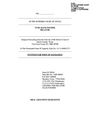 Fillable Online Supreme Courts State Tx Supreme Court Petition Writ