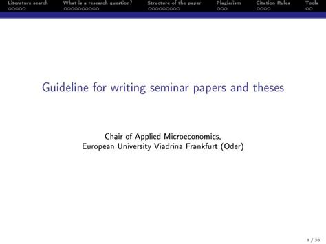 PDF Guideline For Writing Seminar Papers And Theses Guideline For