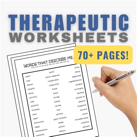 Therapeutic Worksheets For Children And Teens Journal Pages Etsy