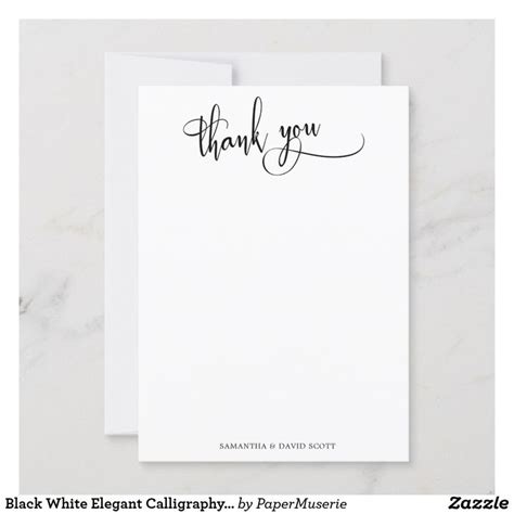 Black White Elegant Calligraphy Simple Thank You | Zazzle | Calligraphy thank you, Appreciation ...