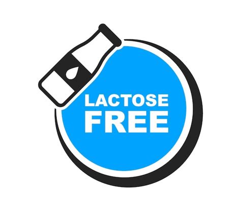 Ícone Sem Lactose Sem Adição De Lactose Rótulo Do Produto Vetor Premium