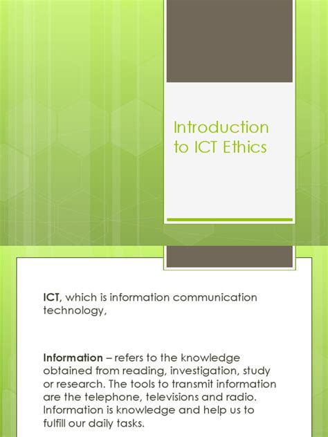 Introduction To Ict Ethics Pdf Educational Technology Internet