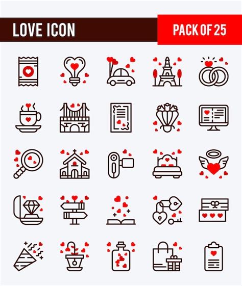 Premium Vector 25 Love Two Color Icons Pack Vector Illustration