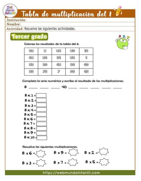 Fichas De Matematica Para Tercer Grado