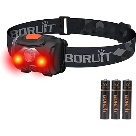 Boruit Lampe Frontale Led Super Bright Lampes Frontales Rouge Et