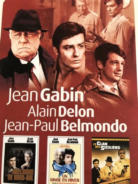 COFFRET 3 DVD Jean Gabin Alain Delon Jean Paul Belmondo EUR 10 00