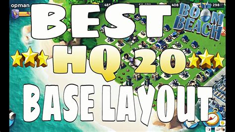 Boom Beach Best HQ 20 Base Layout Design High Level YouTube