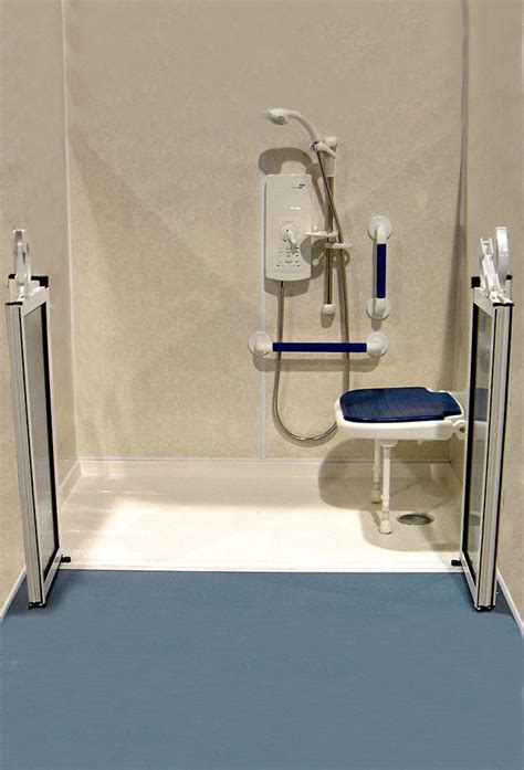 Roll In Handicapped Shower With Barrier Free Shower Base Innovate