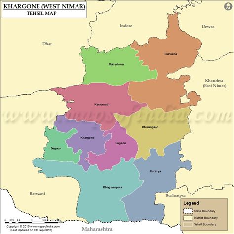 West Nimar Tehsil Map, West Nimar Tehsil List