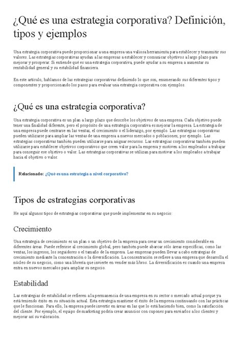 Unido Modulos ¿qué Es Una Estrategia Corporativa Definición Tipos