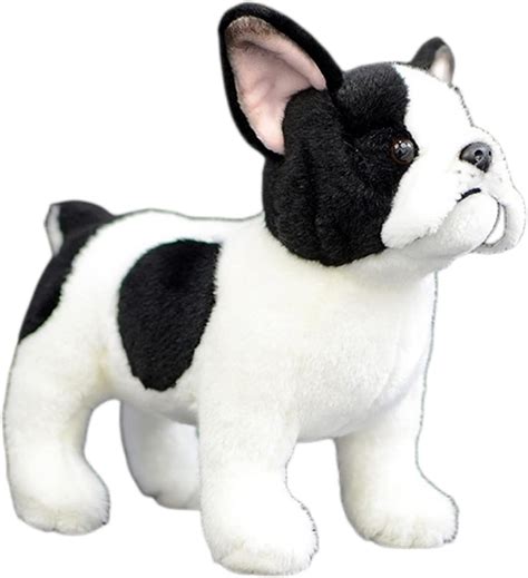 Frankiezhou Realistic French Bulldog Stuffed Animal Black