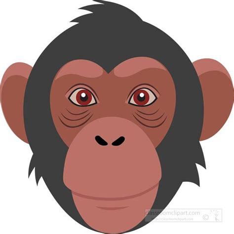 Primate Clipart-serious looking monkey face