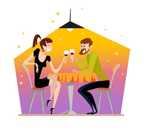 Premium Vector Man And Woman Have A Dinner Together