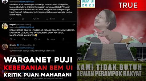 Warganet Puji Keberanian Bem Ui Kritik Puan Maharani Youtube