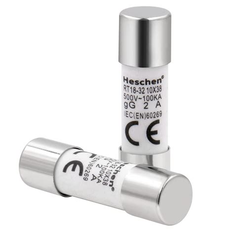 Heschen Cylindrical Ceramic Tube Fuse Link RT18 32 RO15 10 38 Mm 2A