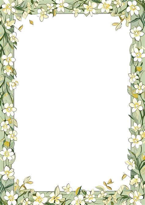 Bordure de Page Vertes Et Blanches Word à Imprimable Slidesdocs