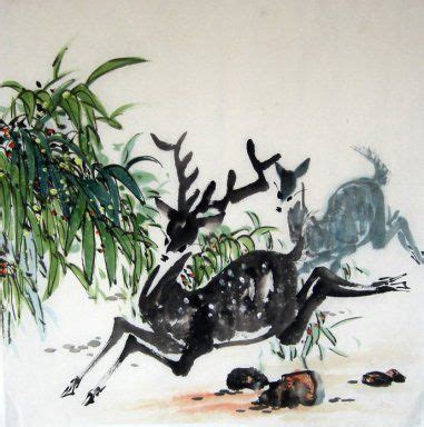 Chinese Painting: Deer - Chinese Painting CNAG235240 - Artisoo.com ...