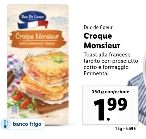 Duc De Coeur Croque Monsieur Toast Alla Francese Farcito Con Prosciutto