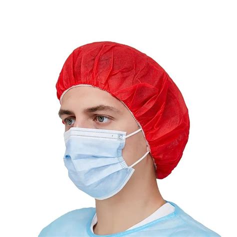 Nonwoven Hair Net PP Mob Cap 21 Disposable Bouffant Cap Bouffant Cap