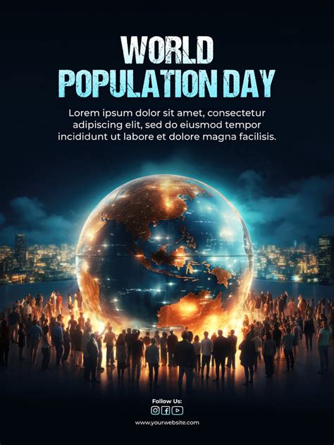 PSD World Population Day Poster Many People Are Seeing The Worlds