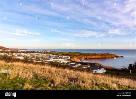 Exmouth Devon Uk 17jan2019 View Of Sandy Bay And The Triassic Red