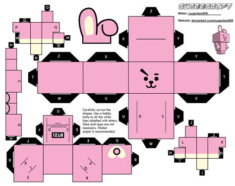 Cooky Bt21 Cubeecraft By Sugarbee908 On Deviantart In 2020 Paper