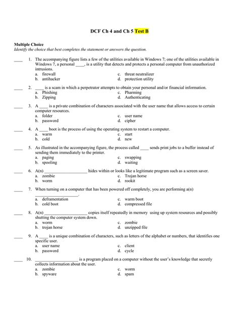 Dcf Ch And Ch Test B