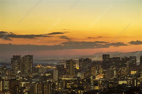 Honolulu skyline, Hawaii - Stock Image - C028/6296 - Science Photo Library