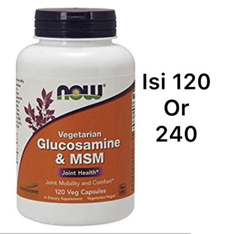 Jual Now Foods Vegetarian Glucosamine And Msm 120 Veg Capsules Joint Health Isi 120 Jakarta